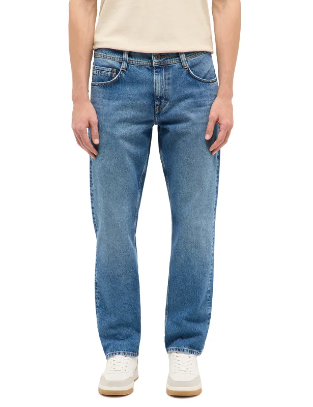Mustang Jeans Denver Straight ohne Stretch pure mid blue extra lang