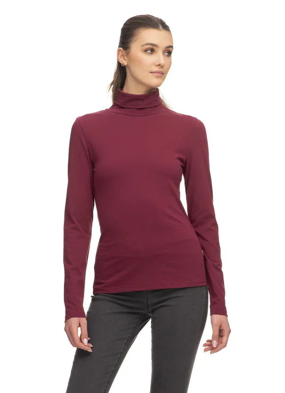 Ragwear Langarmshirt Marysa Organic Gots weinrot