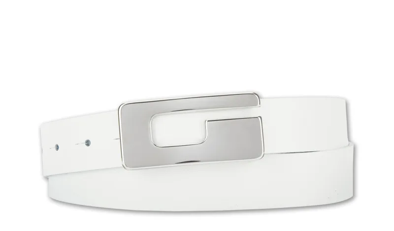 Bernd Götz 3cm Damen Softleder Koppelgürtel weiß