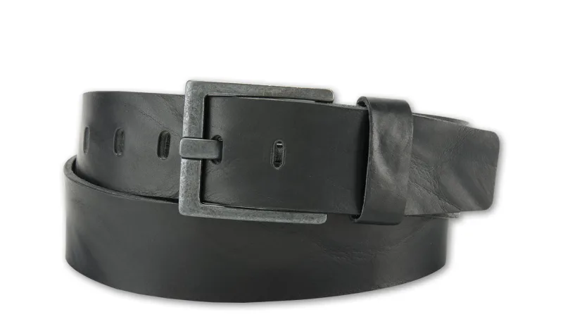 Bernd Götz 4,5 cm Walkledergürtel geprägt Schwarz