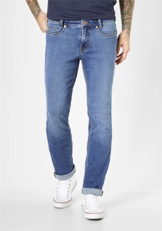 Paddock's Pipe Jeans Saddle Stitch Slim Fit light blue use extra lang