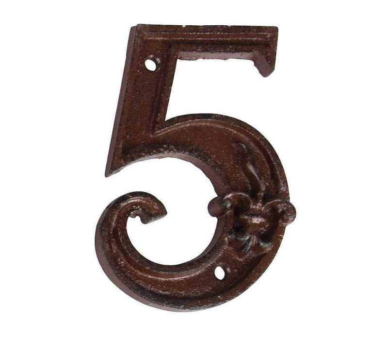 Hausnummer Zahl 5 Fünf Antik-Stil Gusseisen H12cm