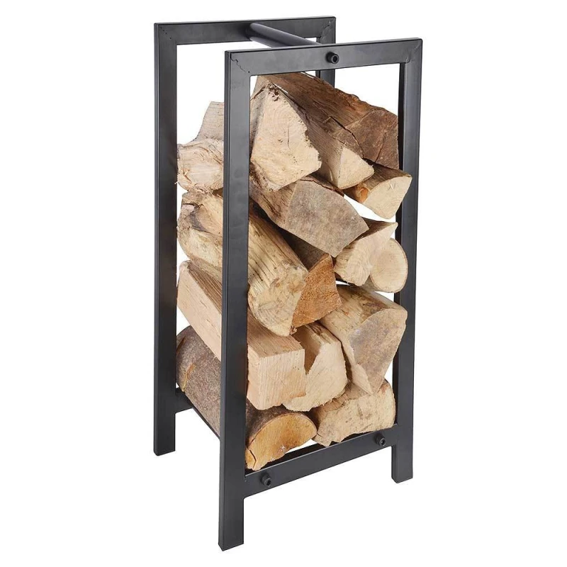 Kaminholzregal Brennholzlager Metall Holzlager Schwarz H 60cm