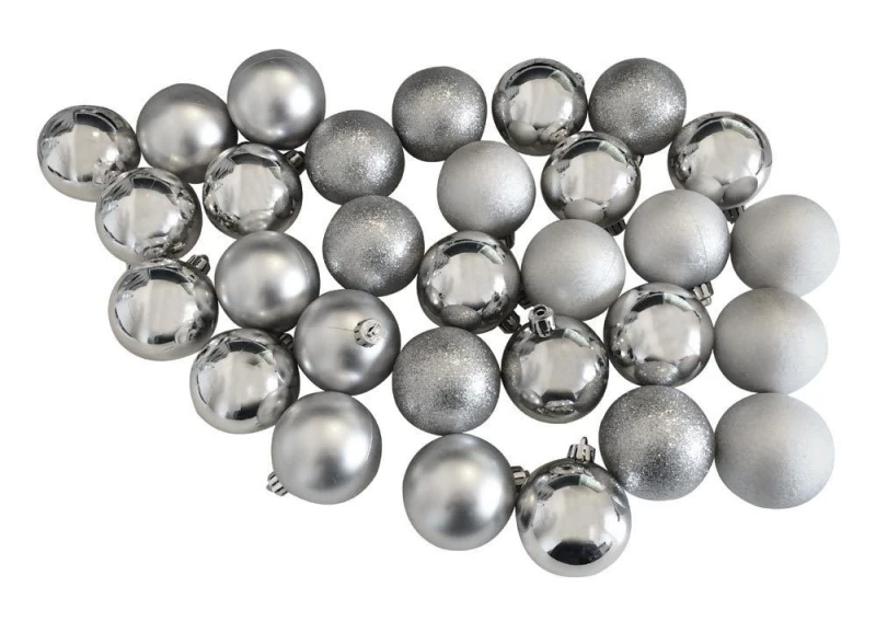 Christbaumkugeln Silber 30 Stück Weihnachtsbaumkugeln Christbaumschmuck