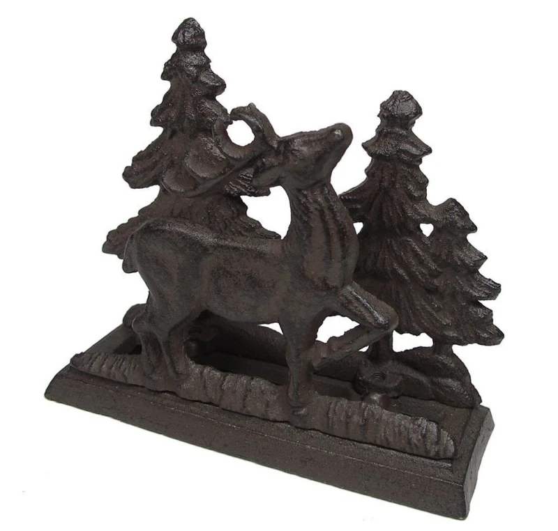 Serviettenhalter Rentier Tannenbäume Weihnachten Gusseisen Antik-Braun