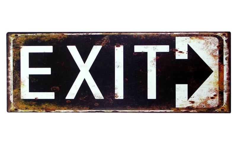 Nostalgie Blechschild EXIT Wegweiser Vintage Antik-Stil 36x13cm