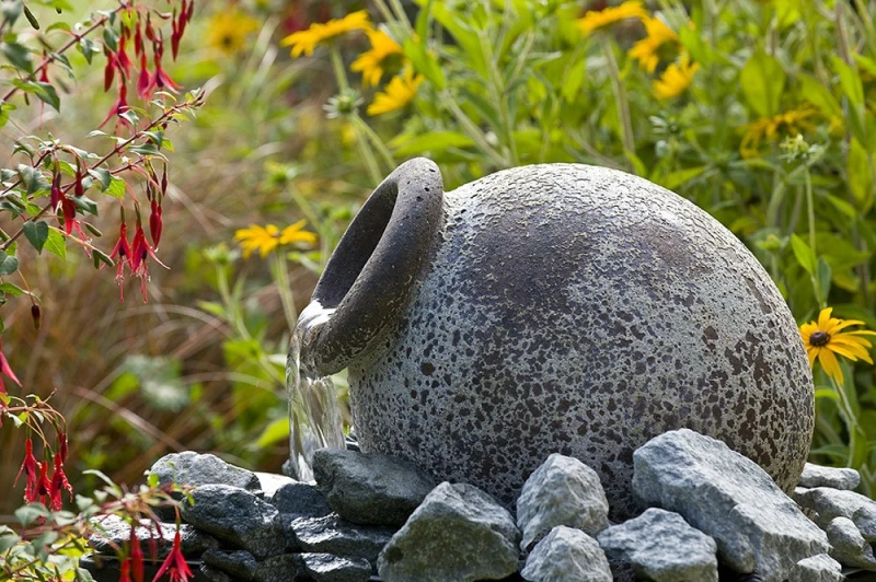 Ubbink AcquaArte Orange Amphore Antik-Look Gartenbrunnen Set Springbrunnen