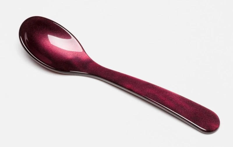 G.F. Heim Söhne Eierlöffel Acrylglas Perlmutt Optik Bordeaux