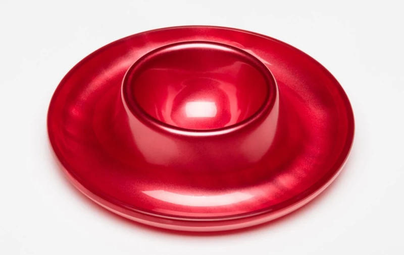 G.F. Heim Söhne Eierbecher Acrylglas Perlmutt Optik Rot