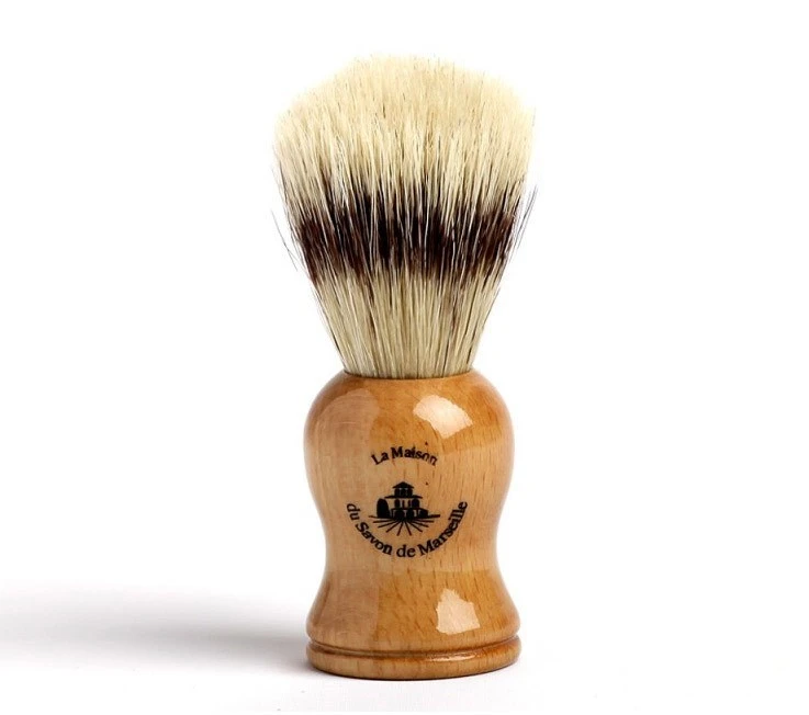 Rasierpinsel Natur Echt Wildschweinborsten Holzgriff