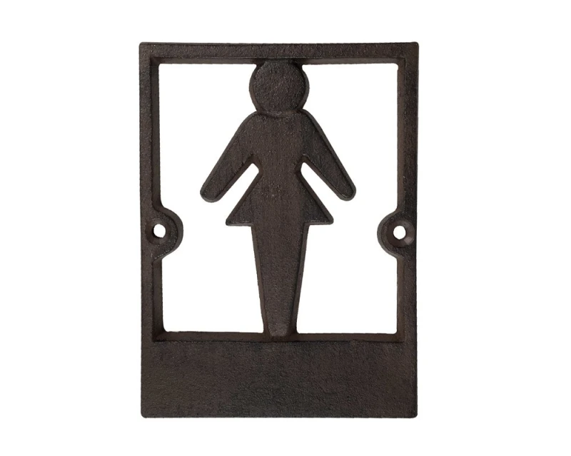Türschild Toilettenschild Damen WC Gusseisen Nostalgie Antik-Stil Braun