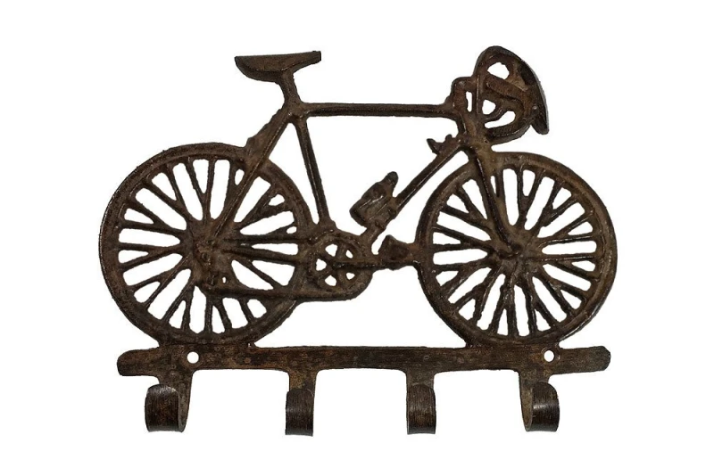 Wandgarderobe Rennrad Garderobe Fahrrad Gusseisen Antik-Stil Braun