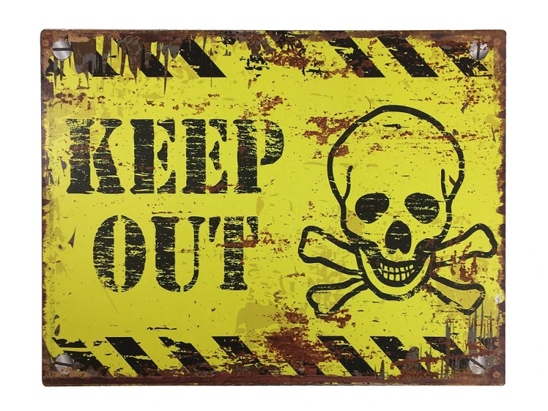 Blechschild KEEP OUT Dekoschild Vintage Warnschild Betreten Verboten 25x33cm