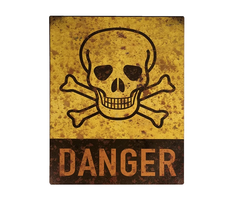 Blechschild DANGER Totenkopf Dekoschild Vintage 25x20cm