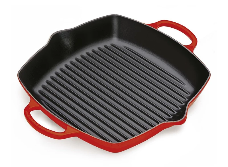 Le Creuset Grillpfanne Signature Quadratisch Gusseisen Kirschrot 30cm