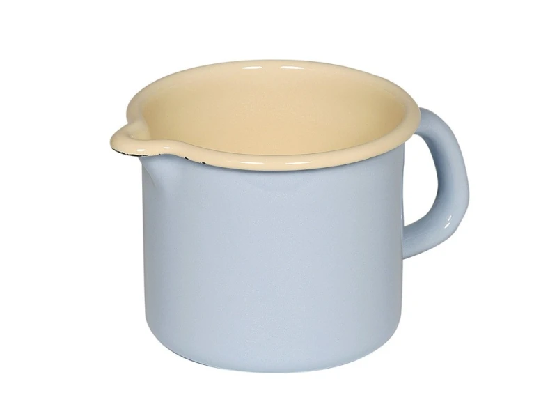 Riess Schnabeltopf Emaille Topf Pastell Blau 9cm
