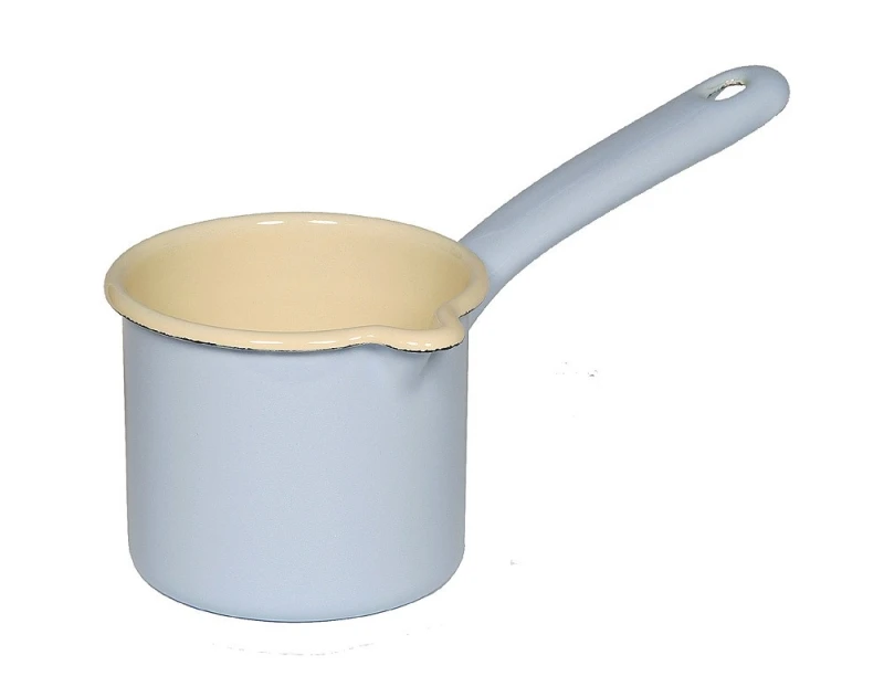 Riess Schnabeltopf mit Stiel Emaille Topf Pastell Blau 9cm