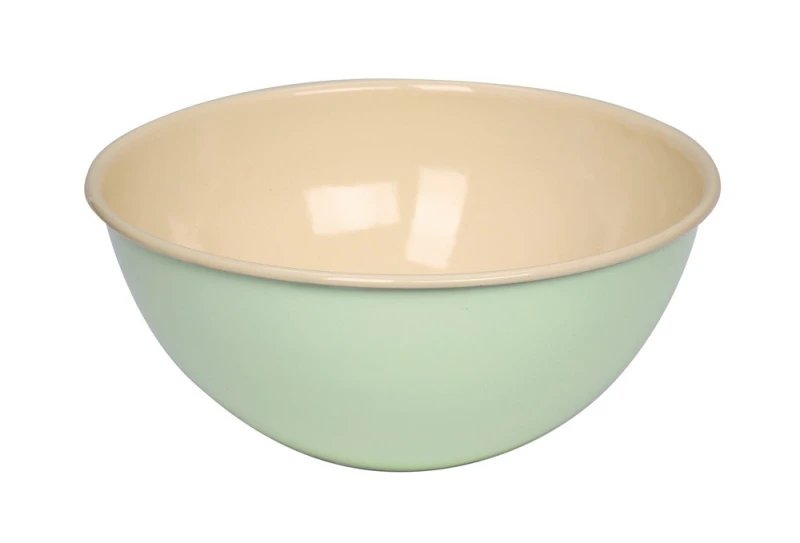 Riess Obst und Salatschüssel Emaille Pastell Nilgrün 22cm
