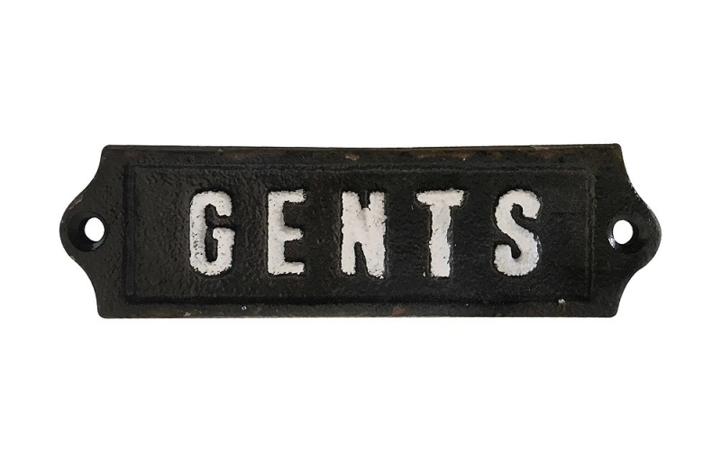 Türschild GENTS Herren-WC Toilettenschild Antik-Stil Gusseisen Schwarz Weiß