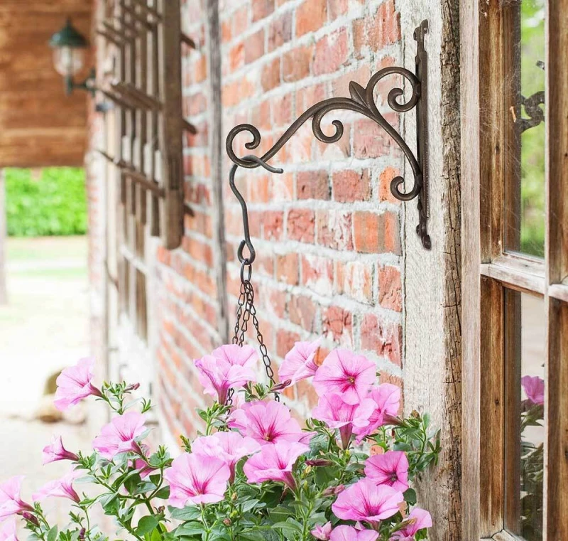 Wandhaken für Blumenampel Wandhalter Blumentopf Hängekorb Gusseisen Vintage 31cm