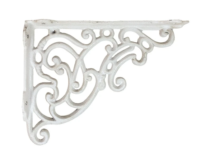 Regalträger Landhausstil Regalhalter Regalwinkel Gusseisen Weiß 18x24cm