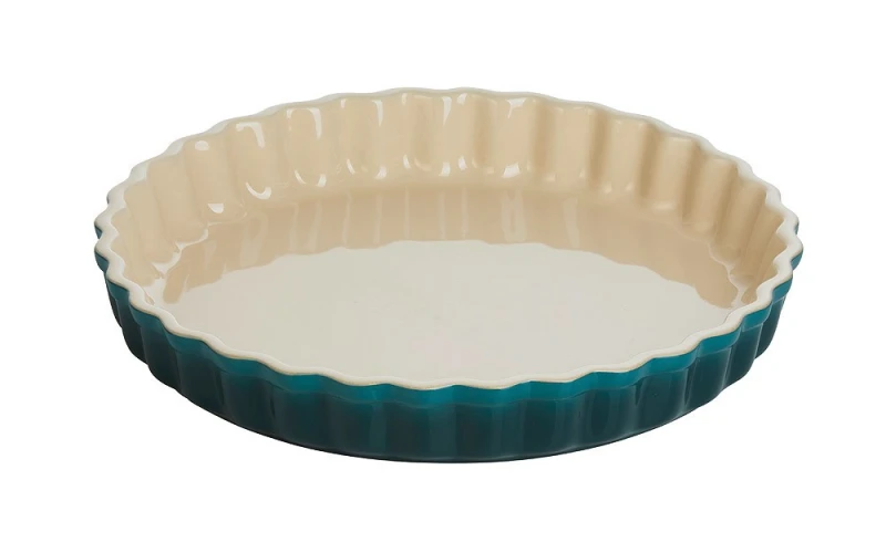 Le Creuset Tarte-Form Steinzeug Deep Teal Petrol 28cm