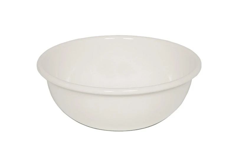 Riess Obst und Salatschüssel Emaille Weiß 22cm