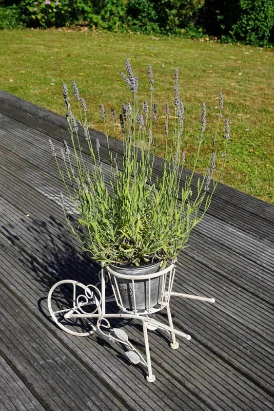 Blumentopfhalter Schubkarre Nostalgie Pflanztopfhalter Landhaus Metall Weiß