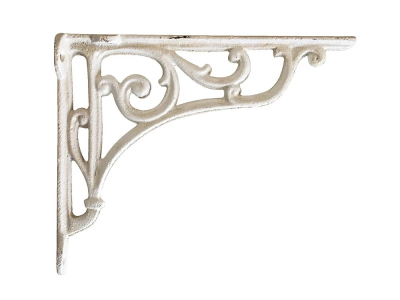 Regalträger Regalhalter Regalwinkel Gusseisen Shabby Antik-Stil Weiß 17x20,5cm
