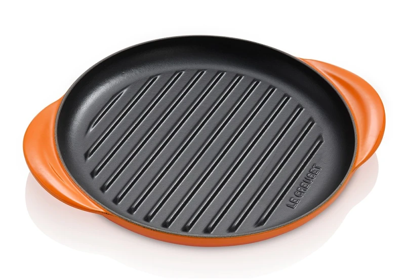 Le Creuset Grillplatte Rund Gusseisen Ofenrot 25cm