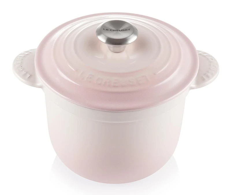 Le Creuset Cocotte Every Gusseisen mit Poteriedeckel Shell Pink 18cm