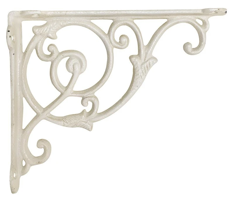 Regalträger Landhausstil Regalhalter Regalwinkel Gusseisen Weiß 18x22cm