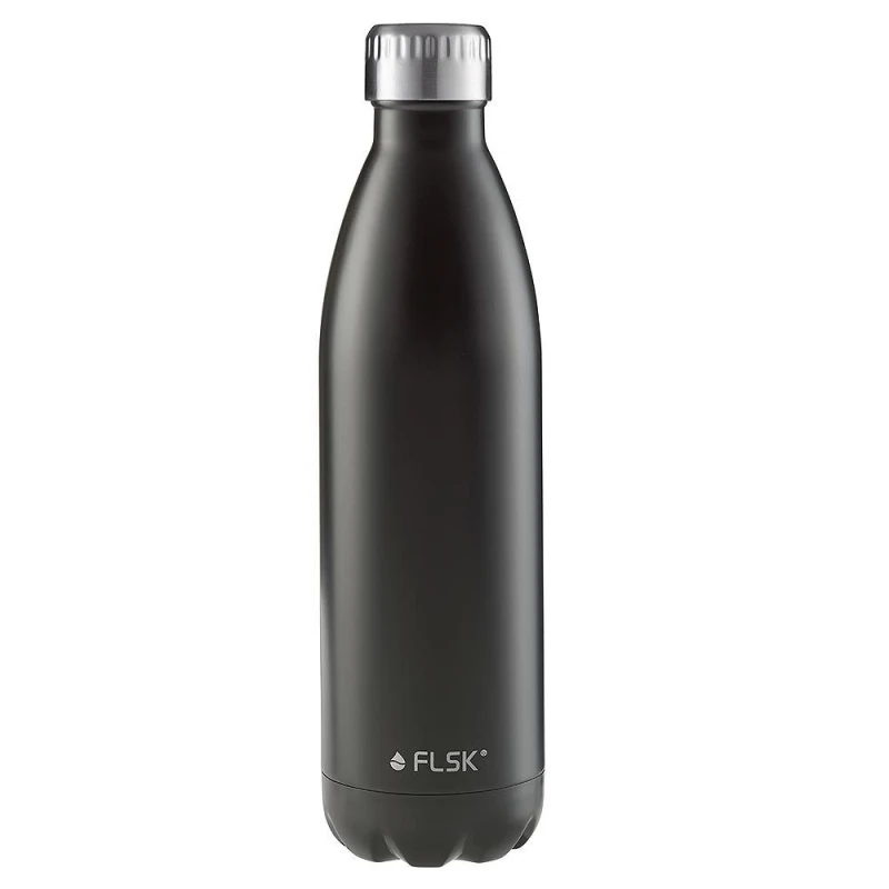 FLSK Trinkflasche BLCK Isolierflasche Schwarz Black 1000 ml