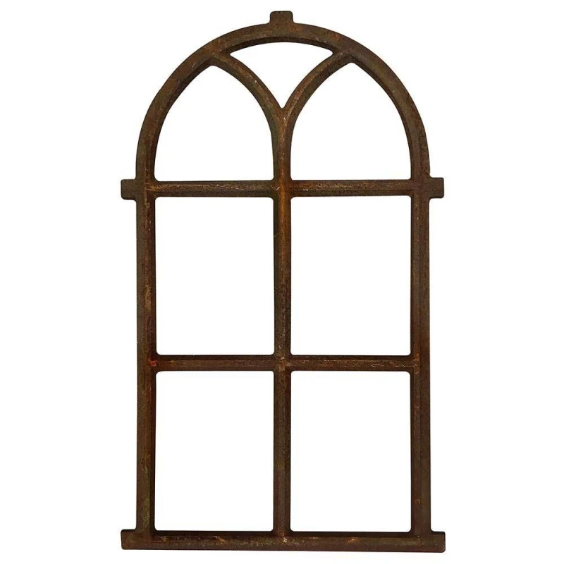Stallfenster groß Rundbogen Eisen Rost Nostalgie Fensterrahmen Antik-Stil 100cm