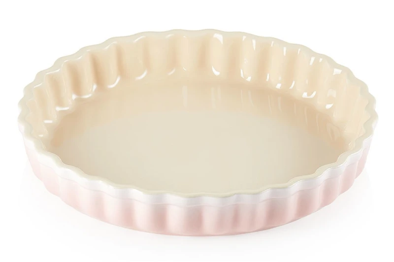 Le Creuset Tarte-Form Steinzeug Shell Pink 28cm