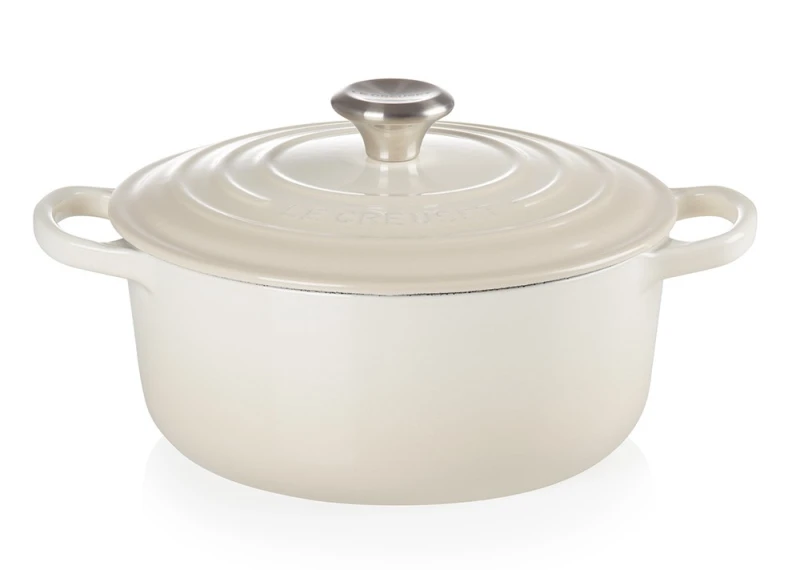 Le Creuset Bräter Signature Rund Gusseisen Meringue 24cm