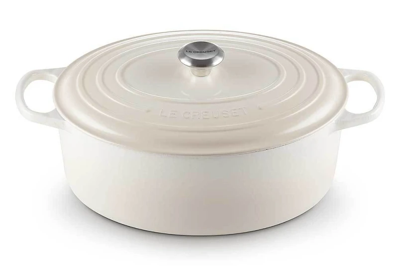 Le Creuset Bräter Signature Oval Gusseisen Meringue 31cm