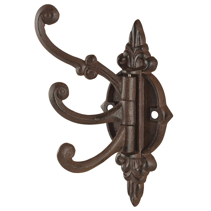 Wandgarderobe Nostalgie schwenkbar Garderobenhaken Gusseisen Braun 21cm