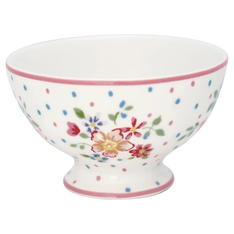 Greengate Snackschale Belle White Snack Bowl Steingut Weiß