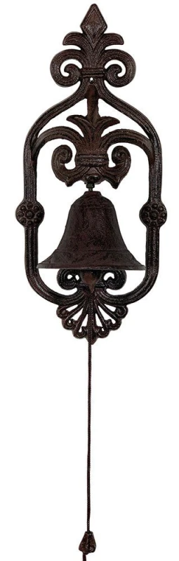 Türglocke Nostalgie Lilie Glocke Gusseisen Braun Antik-Stil Vintage