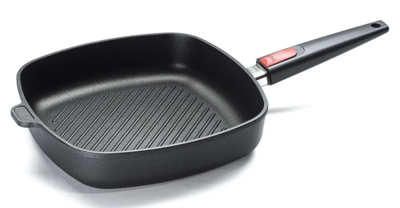 Woll Steakpfanne Nowo Titanium Induktion Aluguss Eckig abnehmbarer Stiel 28x28cm