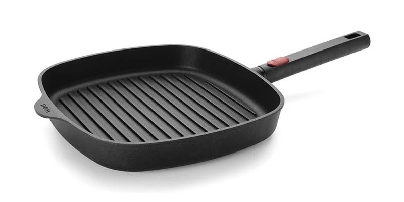 Woll Steakpfanne Diamond XR Logic Induktion Aluguss Eckig abnehmbarer Stiel 28x28cm