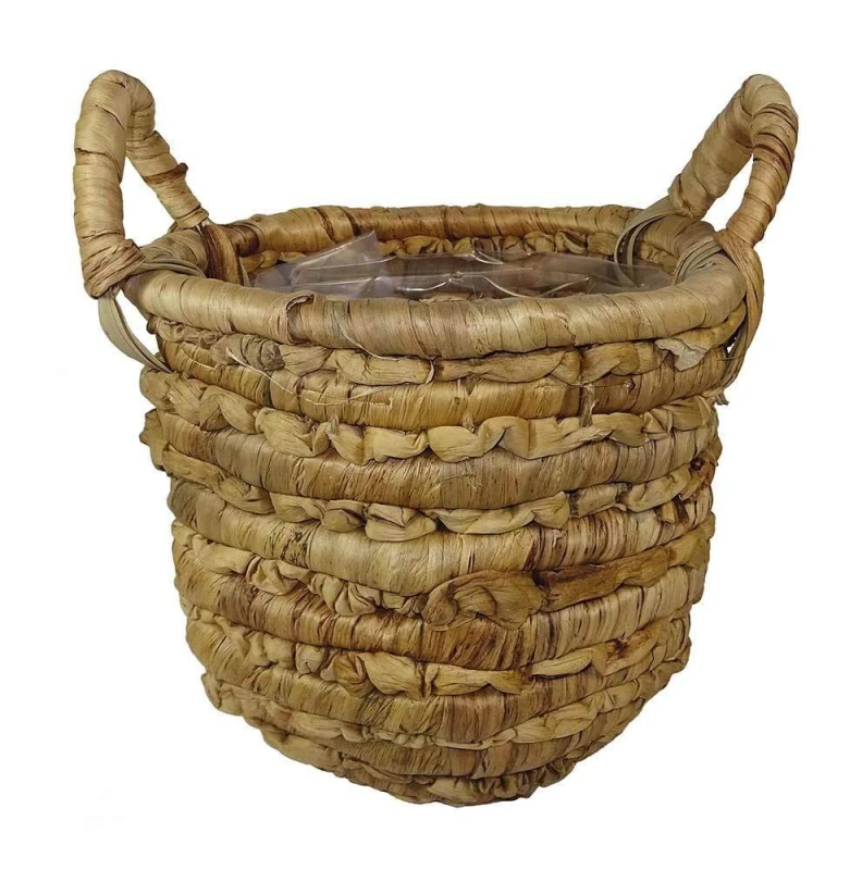 Pflanzkübel mit Henkel Wasserhyazinthe Pflanztopf Korb Rund Pflanzgefäß 24 cm