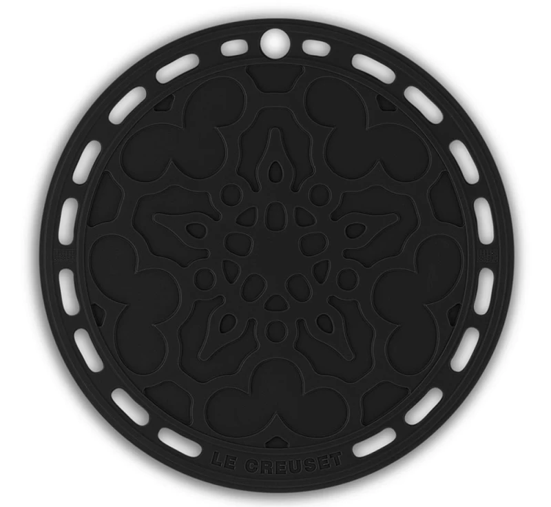 Le Creuset Silikon Untersetzer Tradition Rund Schwarz 20cm