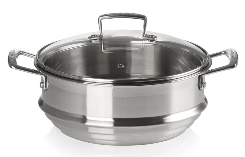 Le Creuset Multi-Dämpfeinsatz mit Glasdeckel 3-Ply Edelstahl 24cm