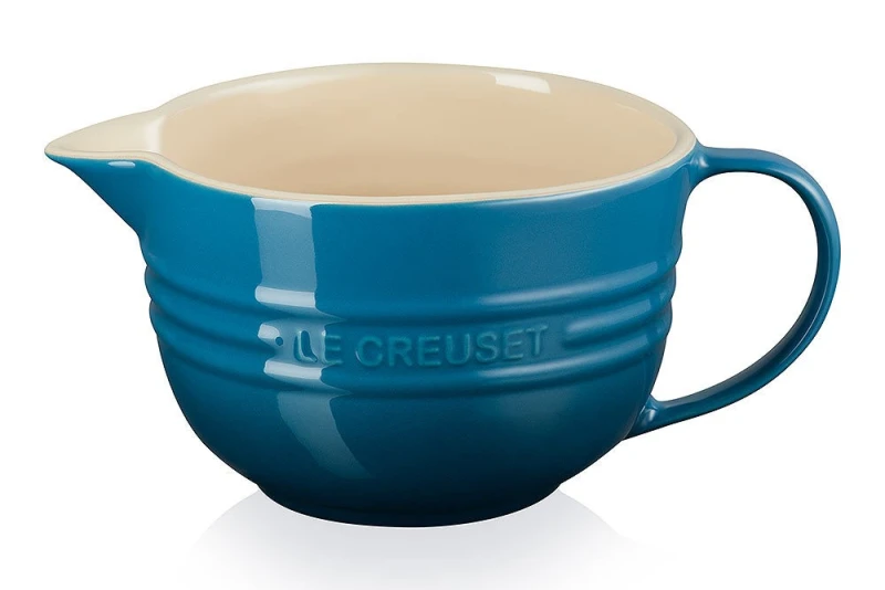 Le Creuset Rührschüssel mit Henkel Steinzeug Deep Teal Petrol