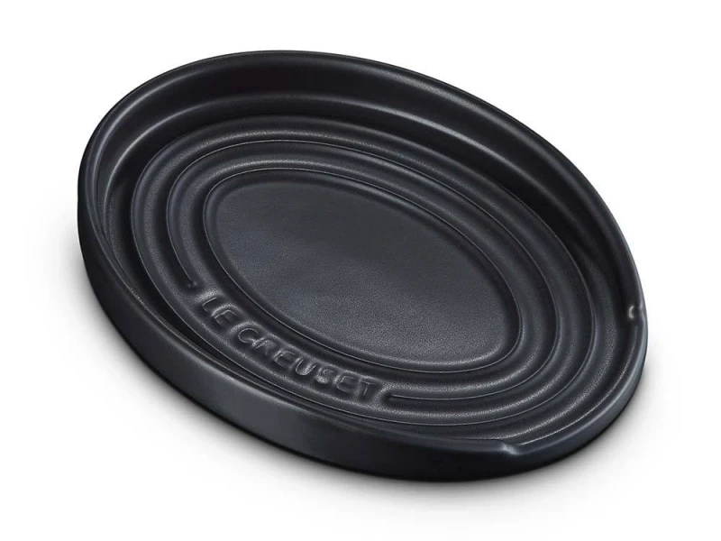 Le Creuset Kochlöffelablage Oval Kochlöffelhalter Steinzeug Schwarz Matt