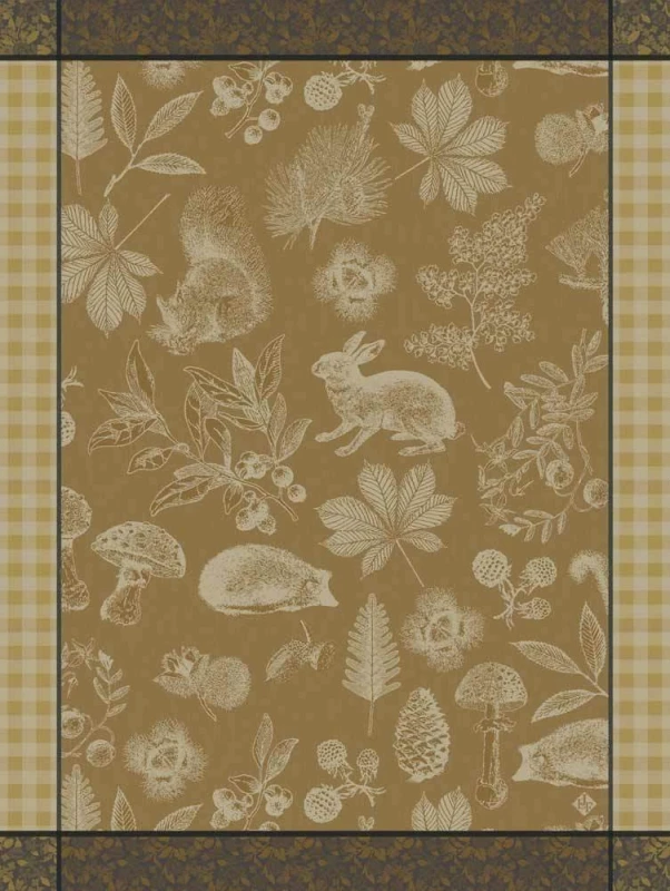 Le Jacquard Français Geschirrtuch Dans Les Bois Bolet Beige 60x80 Baumwolle