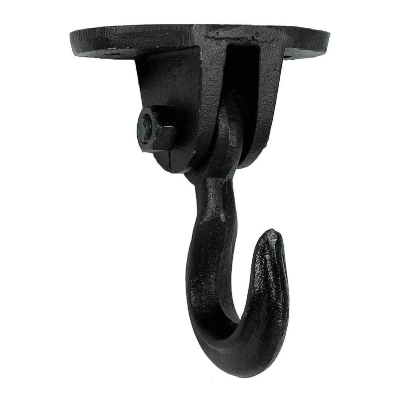 Deckenhaken schwingend Rustikal Wandhaken Gusseisen Schwarz Vintage-Stil 15cm