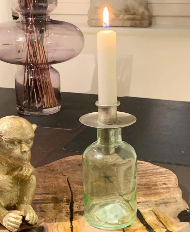 Kerzenhalter für Flaschen Silber Kerzenhalteraufsatz Flaschenaufsatz Vintage